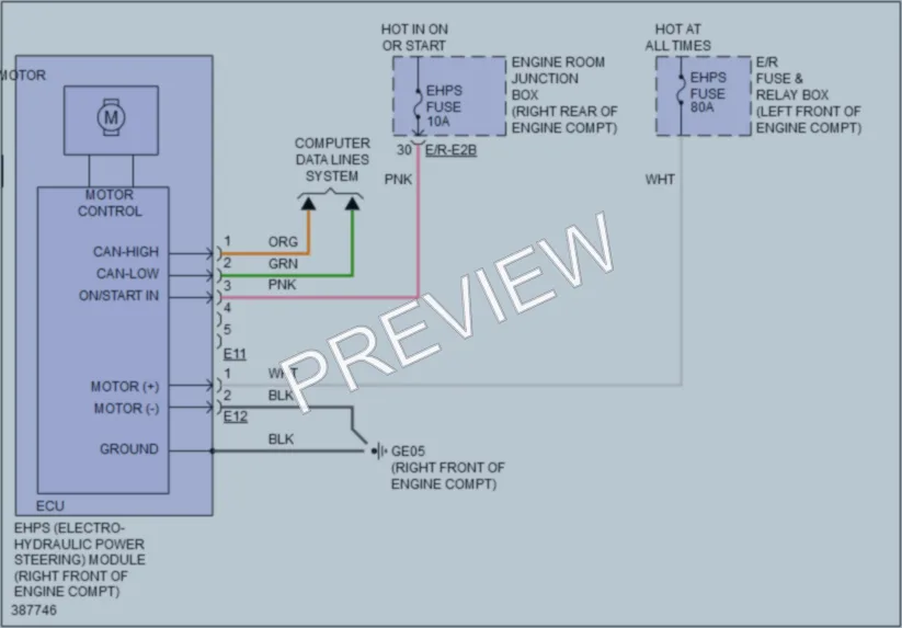 2013 Hyundai Genesis Electronic Power Steering wiring diagram preview