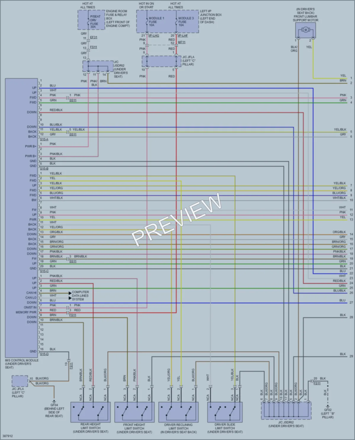2013 Hyundai Genesis Memory Systems wiring diagram preview