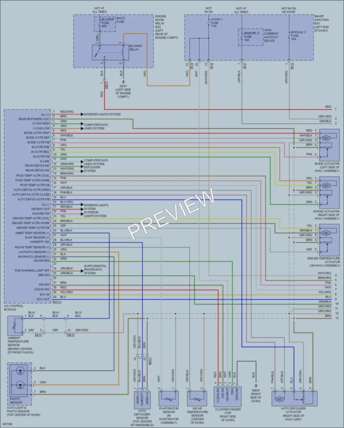 2013 Hyundai SantaFe Air Conditioning wiring diagram preview