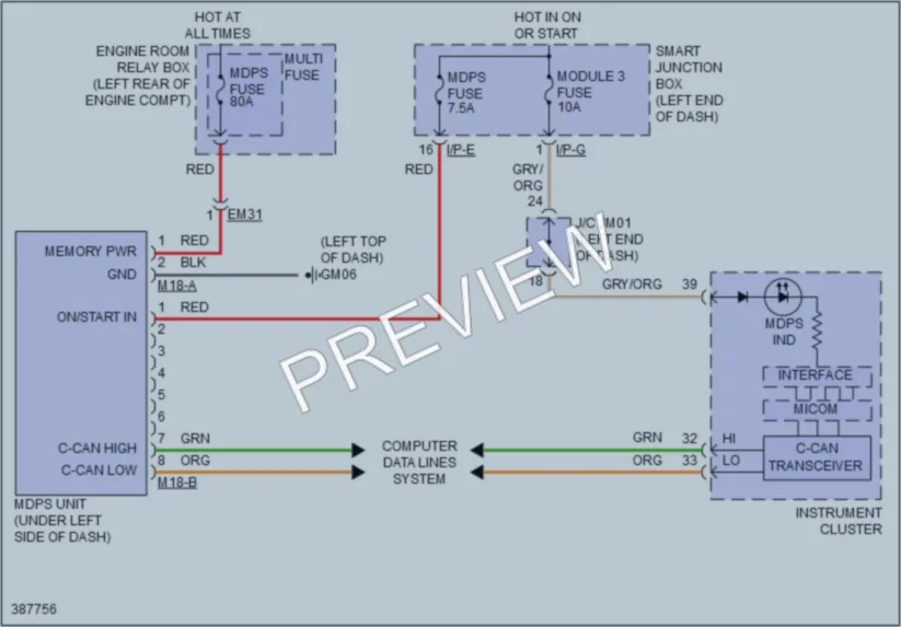 2013 Hyundai SantaFe Electronic Power Steering wiring diagram preview