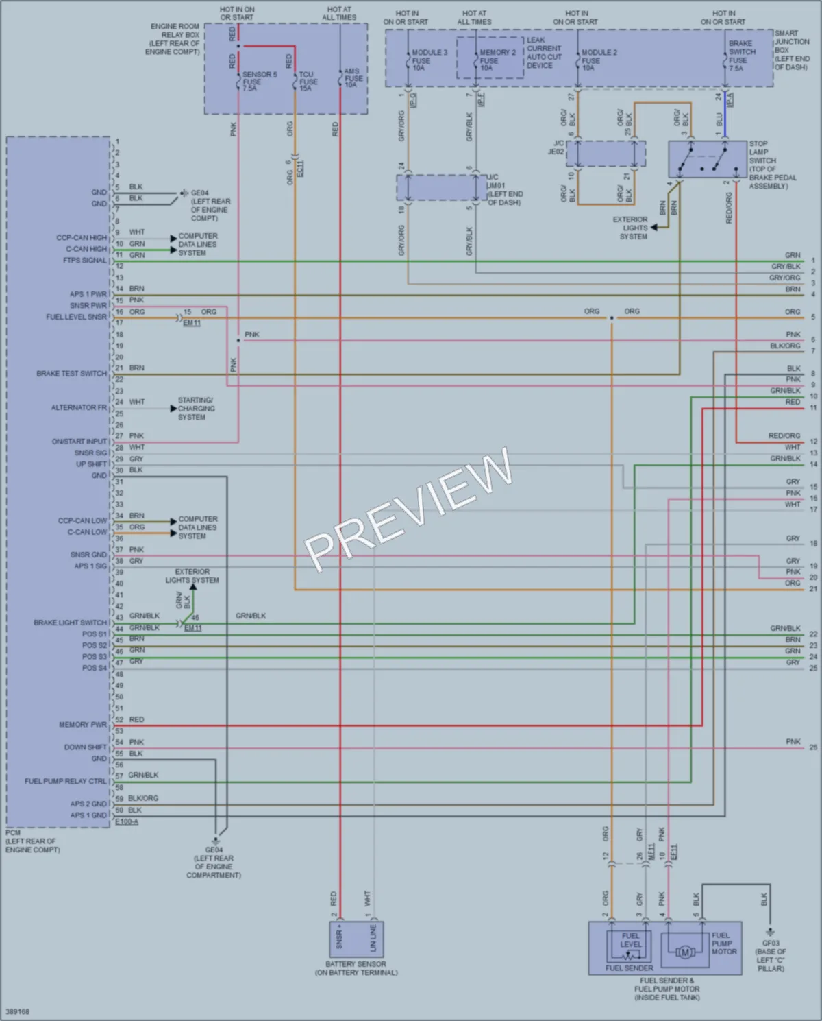 2013 Hyundai SantaFe Engine Performance wiring diagram preview