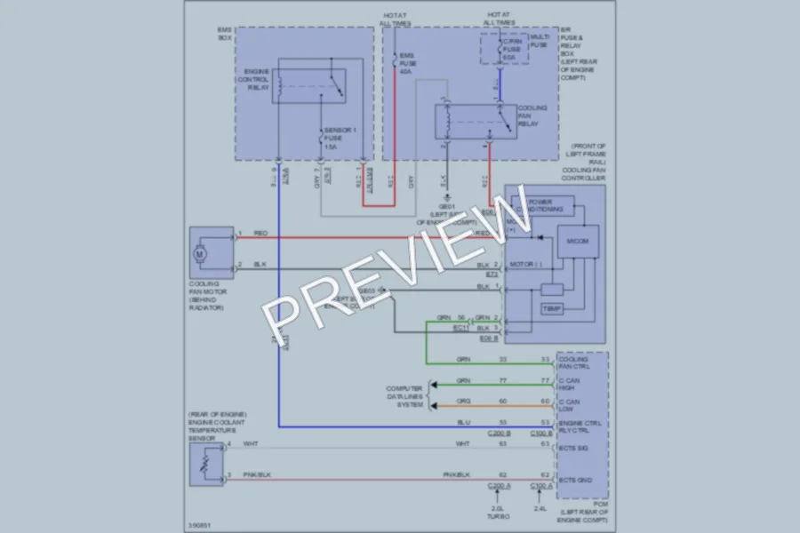 2013 Hyundai SantaFeSport Cooling Fan wiring diagram preview