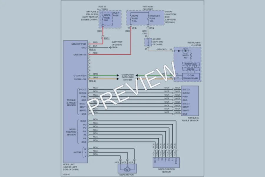 2013 Hyundai SantaFeSport Electronic Power Steering wiring diagram preview