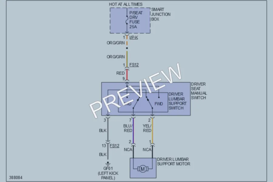 2013 Hyundai Veloster Power Seats wiring diagram preview