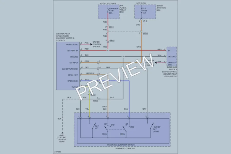 2013 Hyundai Veloster Power Top Sunroof wiring diagram preview