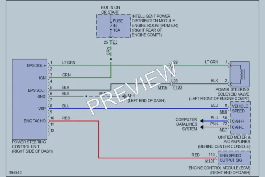 2013 Infiniti EX37 Electronic Power Steering wiring diagram preview