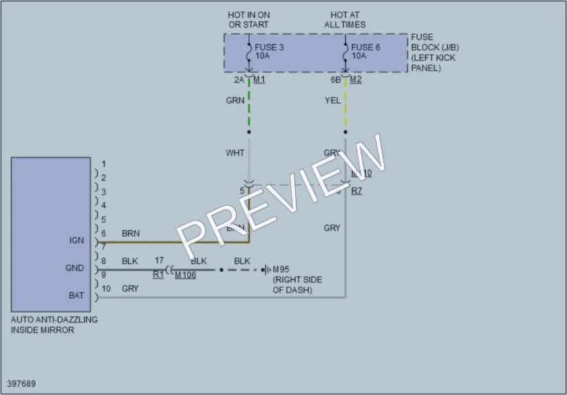 2013 Infiniti FX37 Power Mirrors wiring diagram preview
