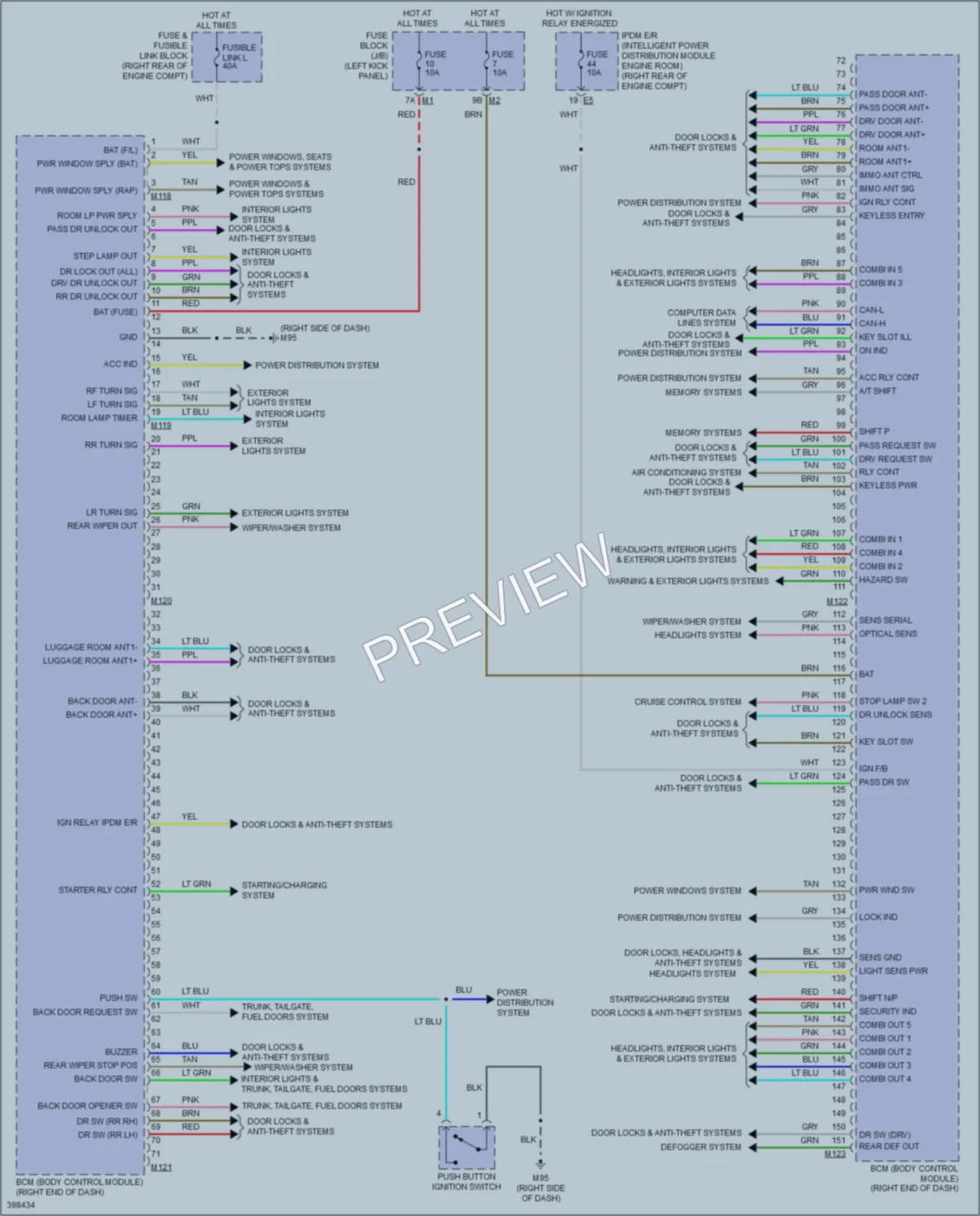 2013 Infiniti FX50 Body Control Modules wiring diagram preview
