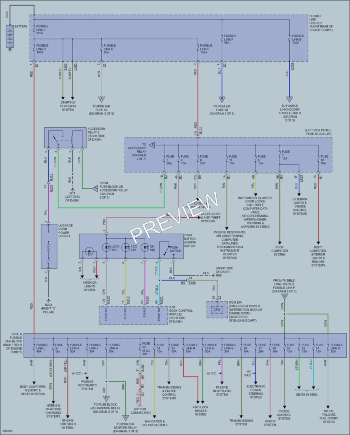 2013 Infiniti FX50 Power Distribution wiring diagram preview