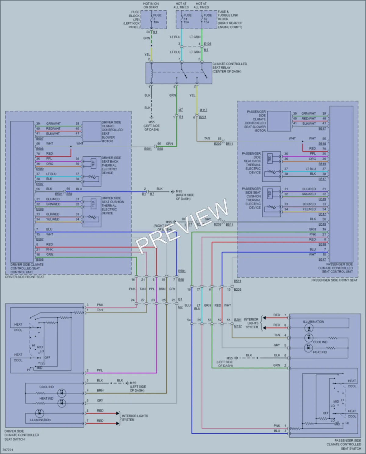 2013 Infiniti FX50 Power Seats wiring diagram preview