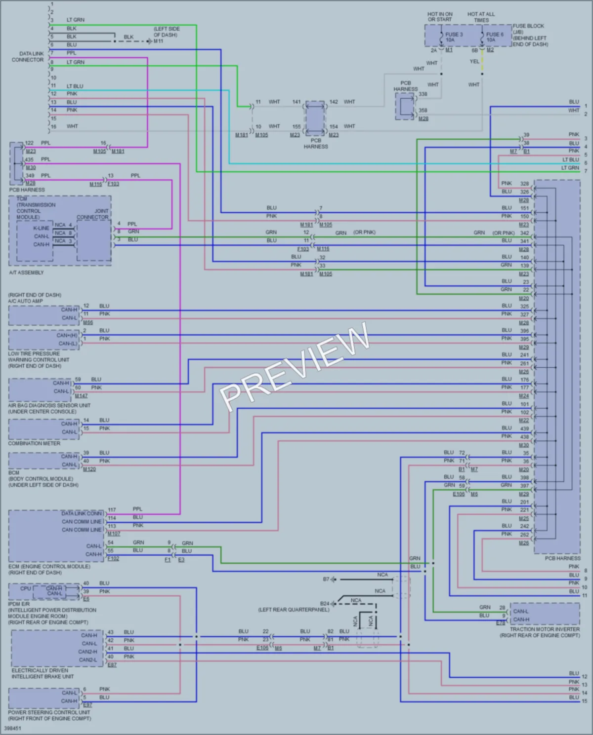 2013 Infiniti M35h Computer Data Lines wiring diagram preview