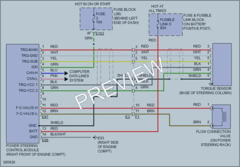 2013 Infiniti M35h Electronic Power Steering wiring diagram preview