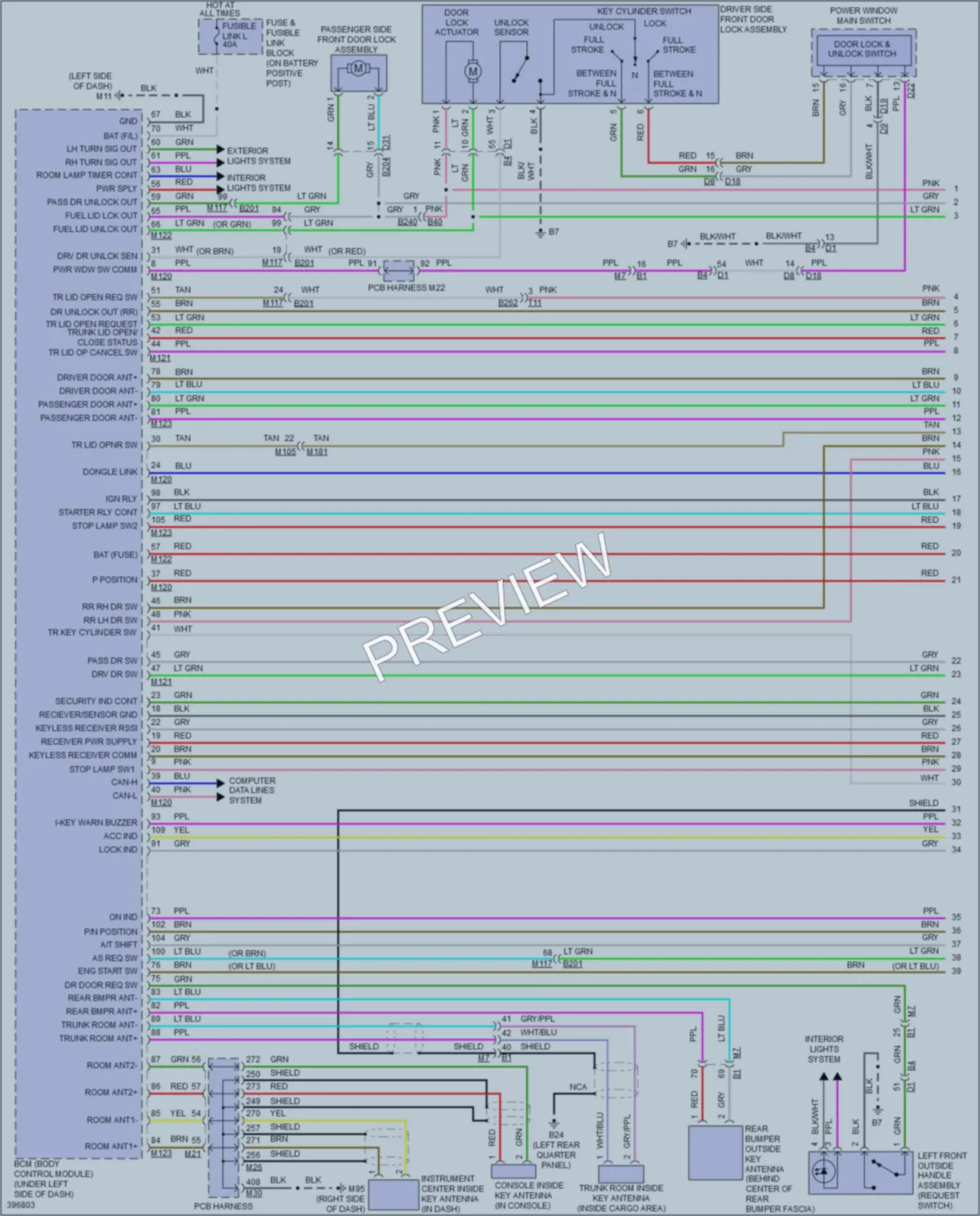 2013 Infiniti M35h Power Door Locks wiring diagram preview