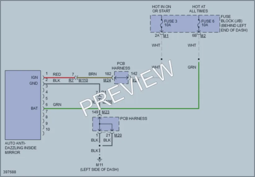 2013 Infiniti M35h Power Mirrors wiring diagram preview