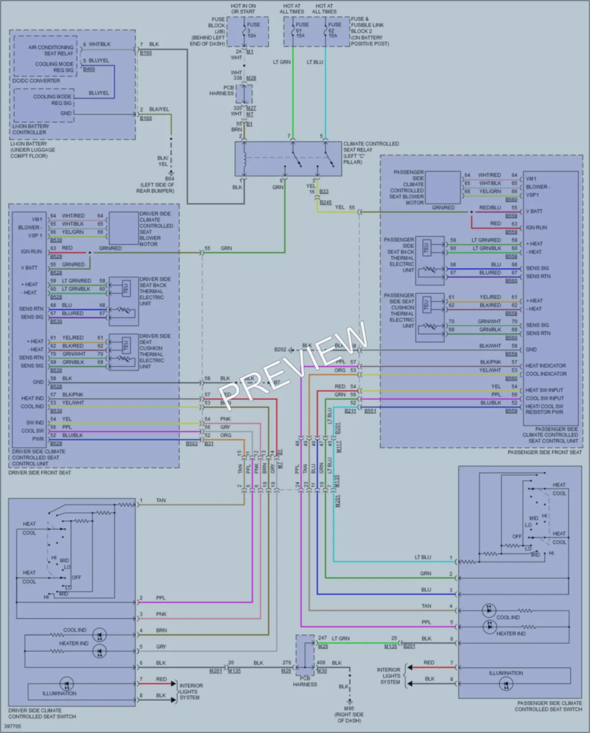 2013 Infiniti M35h Power Seats wiring diagram preview