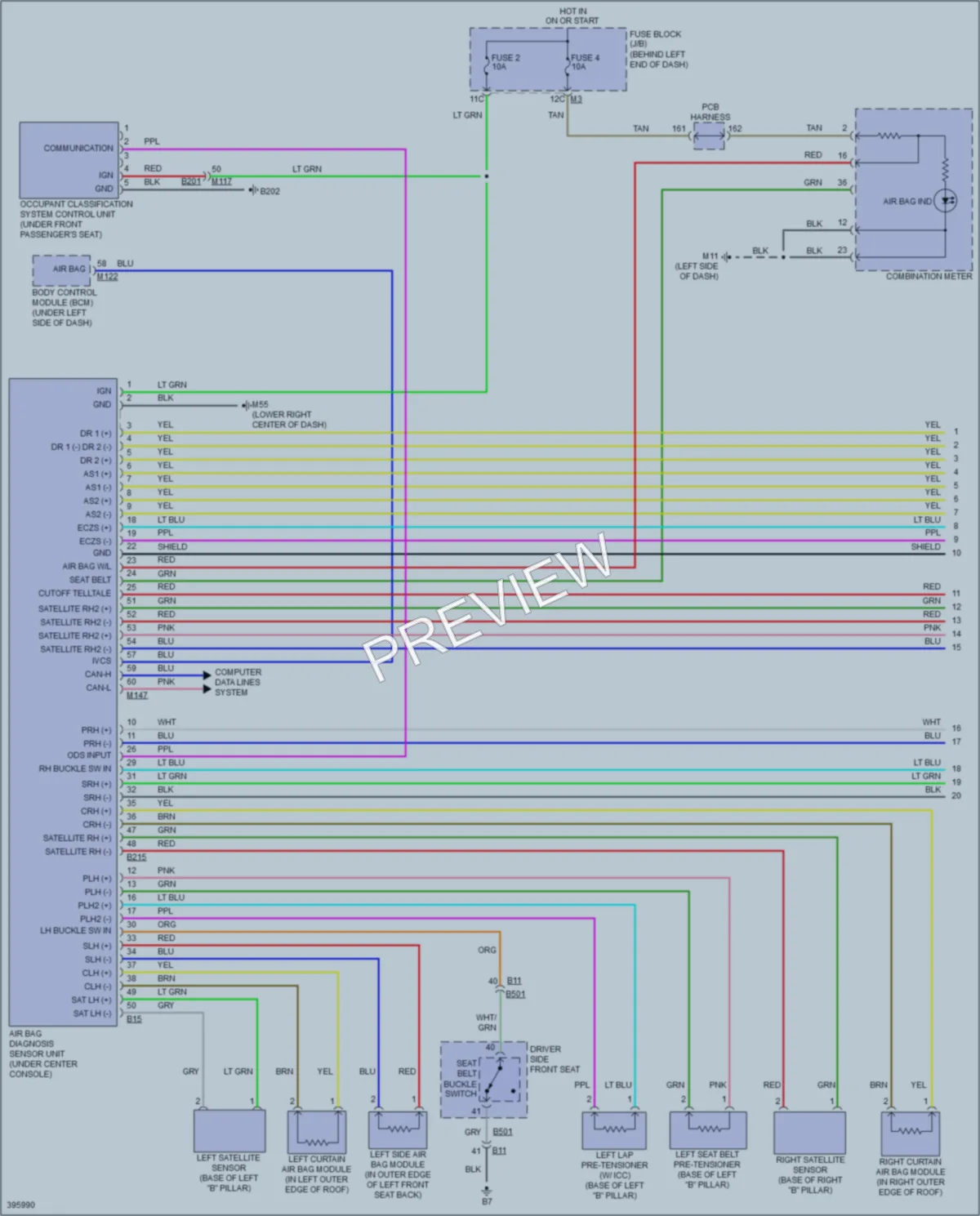 2013 Infiniti M35h Supplemental Restraints wiring diagram preview