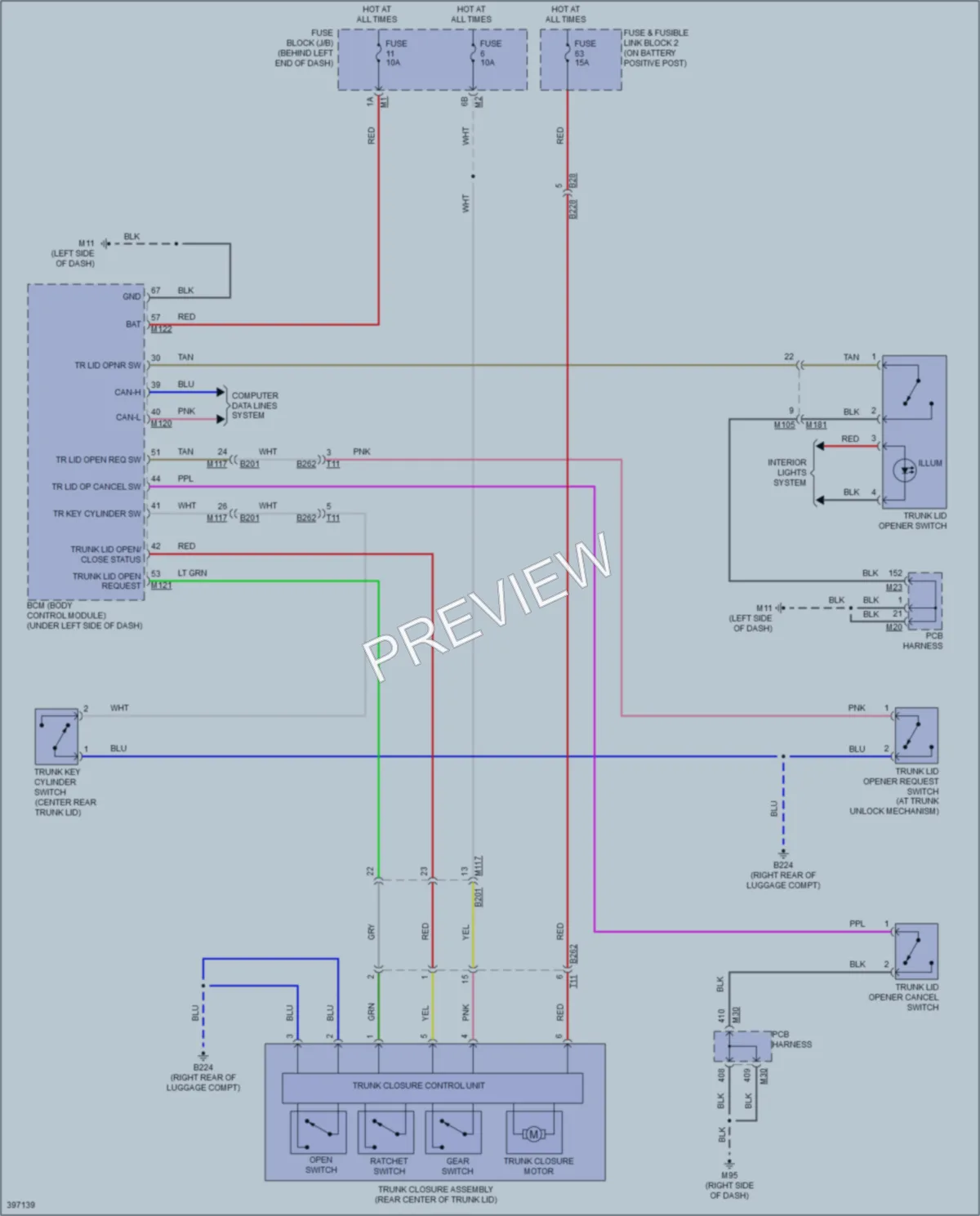 2013 Infiniti M35h Trunk Tailgate Fuel Door wiring diagram preview