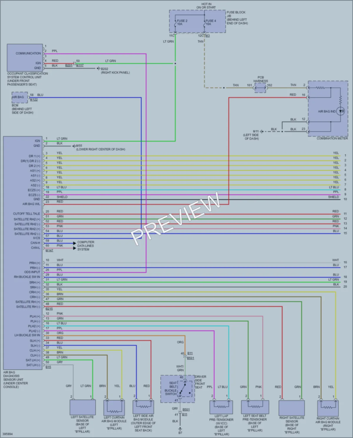 2013 Infiniti M37 Supplemental Restraints wiring diagram preview