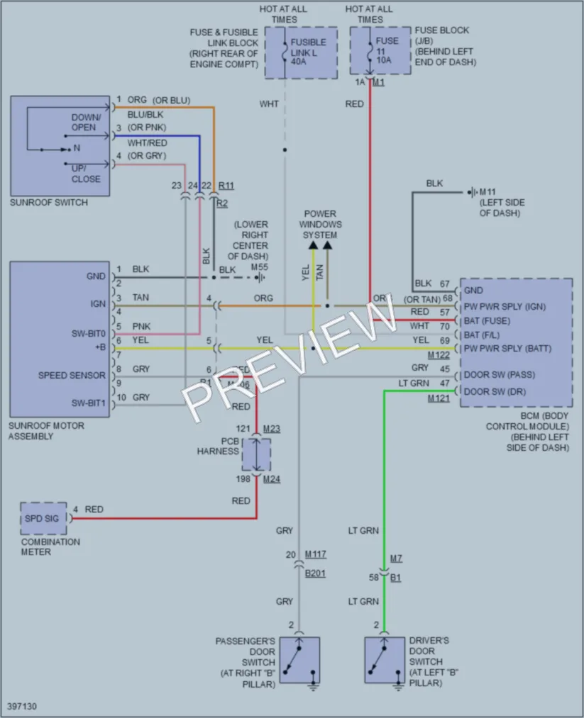 2013 Infiniti M56x Power Top Sunroof wiring diagram preview