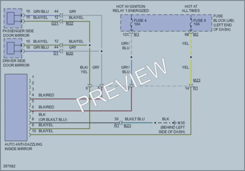 2013 Infiniti QX56 Power Mirrors wiring diagram preview