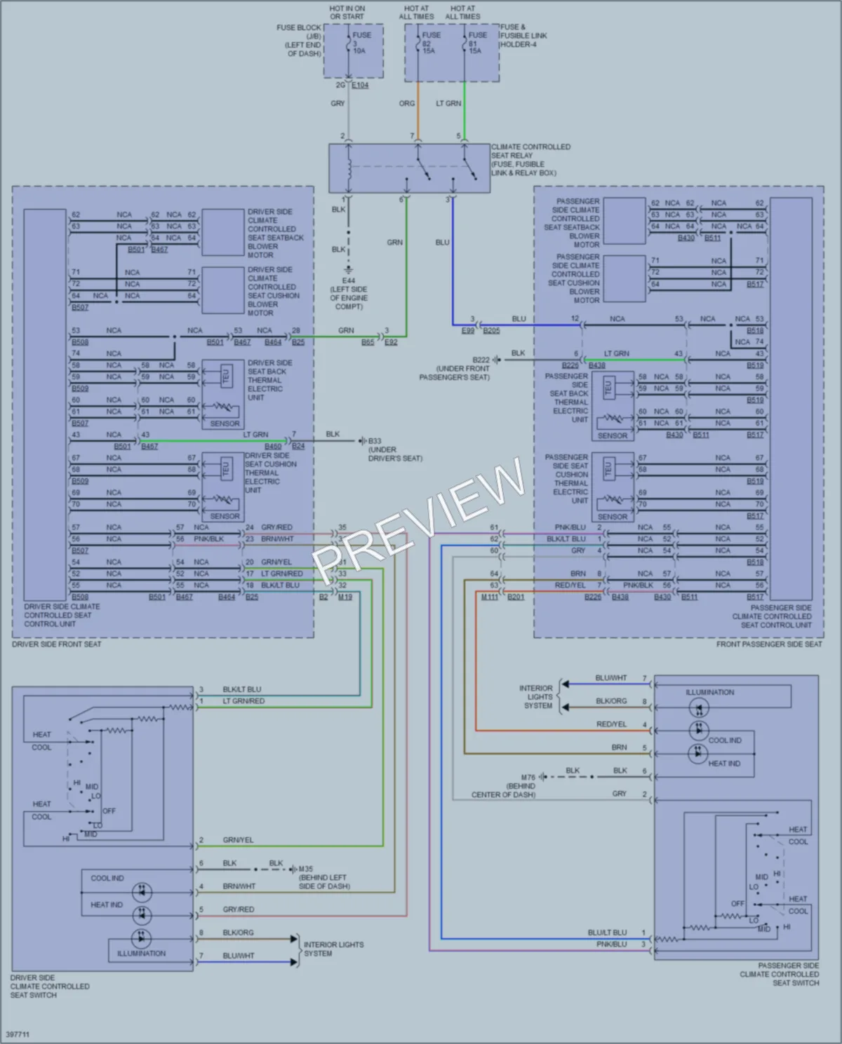 2013 Infiniti QX56 Power Seats wiring diagram preview