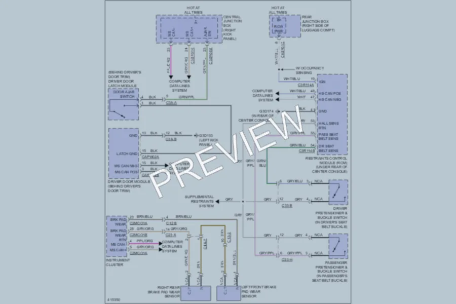 2013 Jaguar XF Warning Systems wiring diagram preview