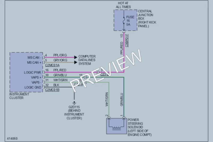 2013 Jaguar XFR Electronic Power Steering wiring diagram preview
