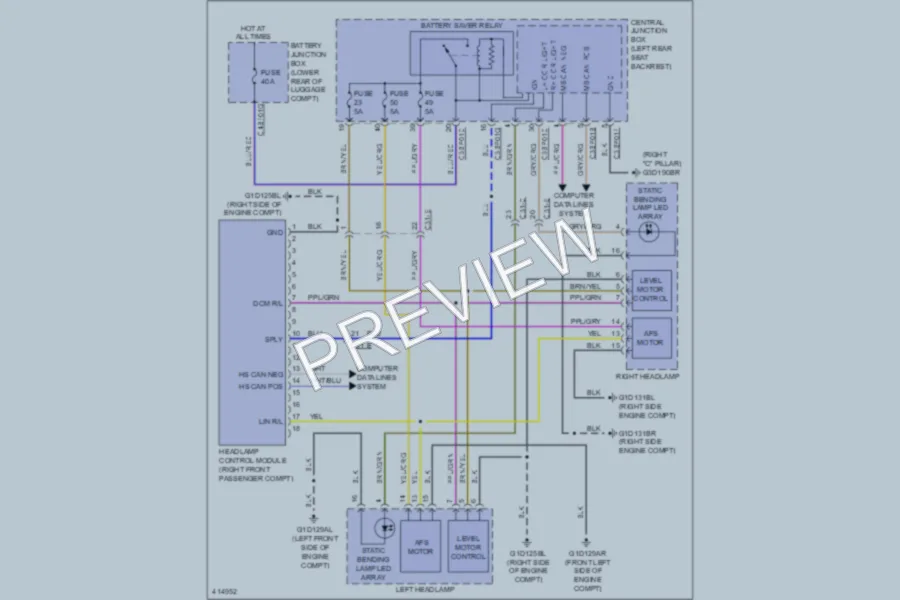 2013 Jaguar XJLPortfolio Headlights wiring diagram preview