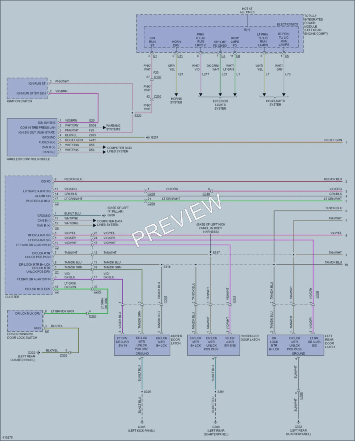 2013 Jeep Compass Anti Theft wiring diagram preview