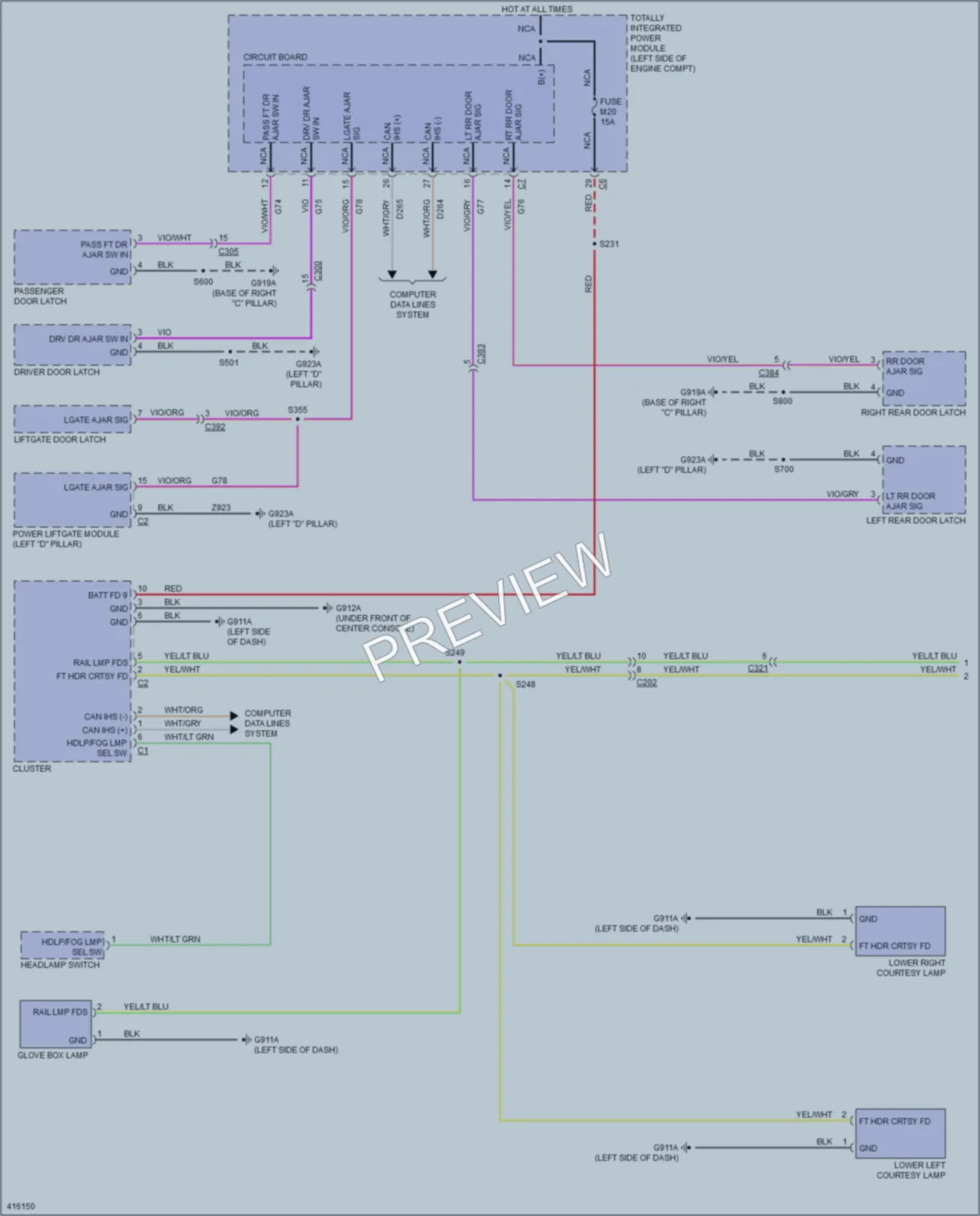 2013 Jeep GrandCherokee Interior Lights wiring diagram preview
