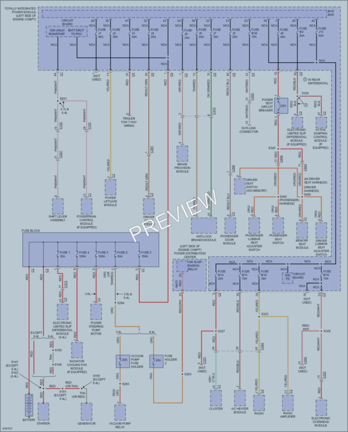 2013 Jeep GrandCherokee Power Distribution wiring diagram preview