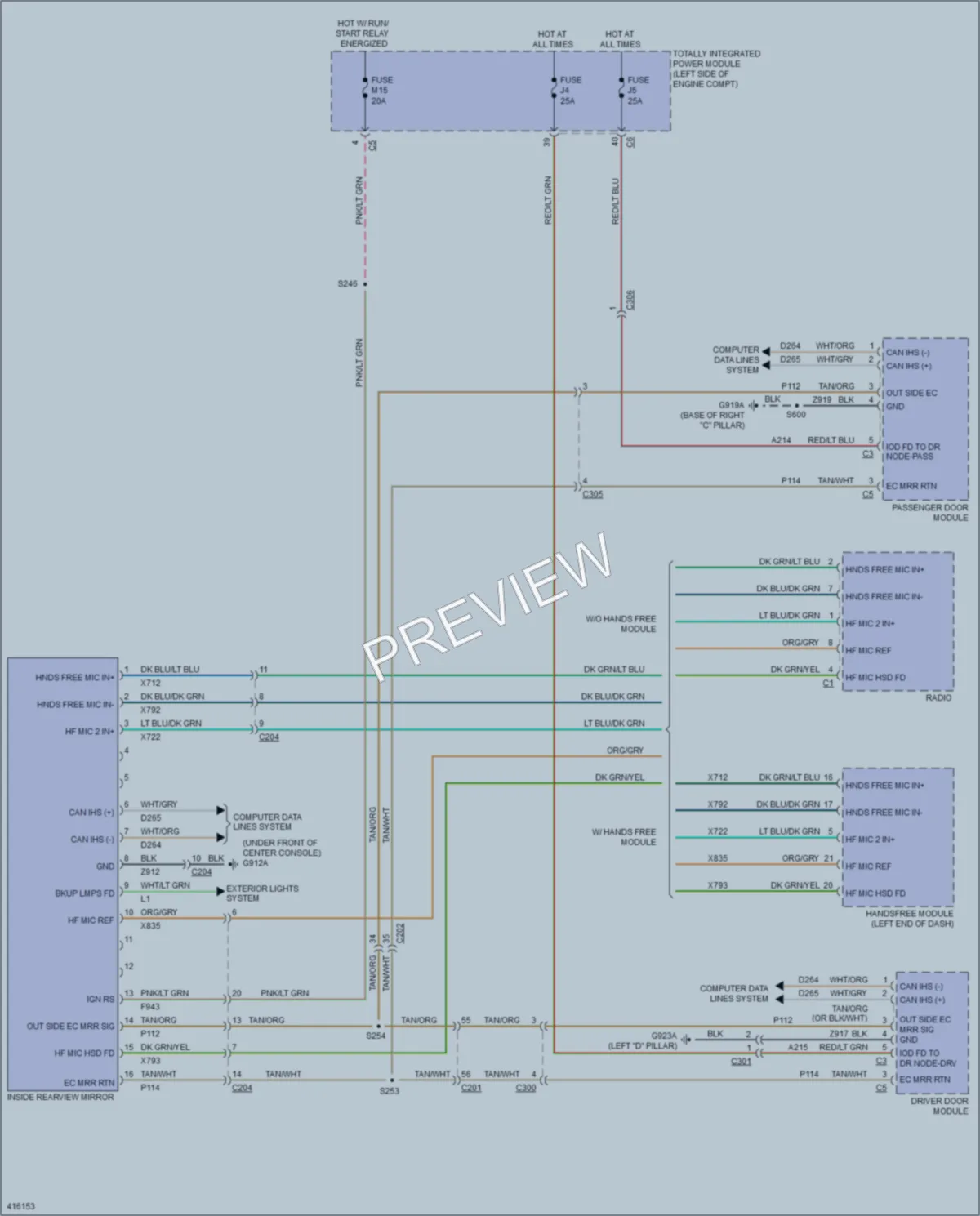2013 Jeep GrandCherokee Power Mirrors wiring diagram preview