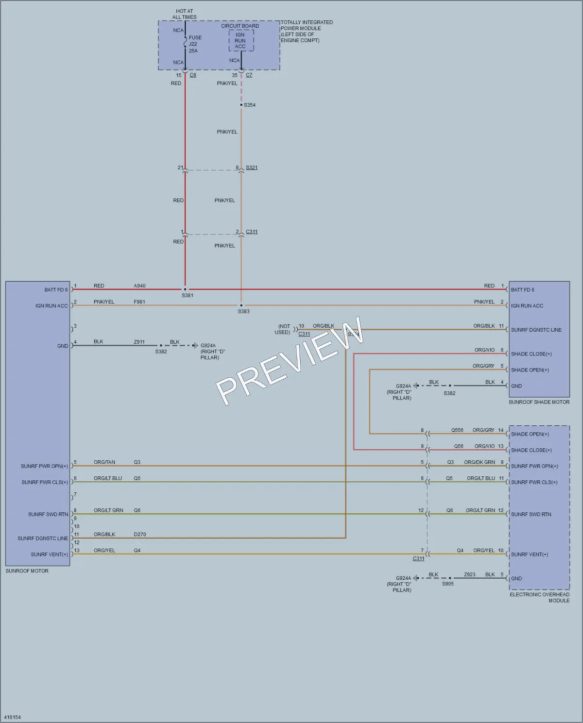 2013 Jeep GrandCherokee Power Top Sunroof wiring diagram preview