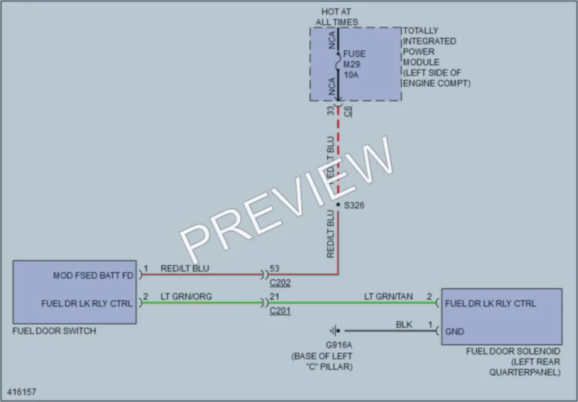 2013 Jeep GrandCherokee Trunk Tailgate Fuel Door wiring diagram preview