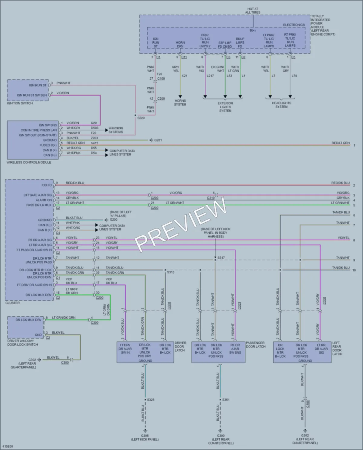 2013 Jeep Patriot Power Door Locks wiring diagram preview