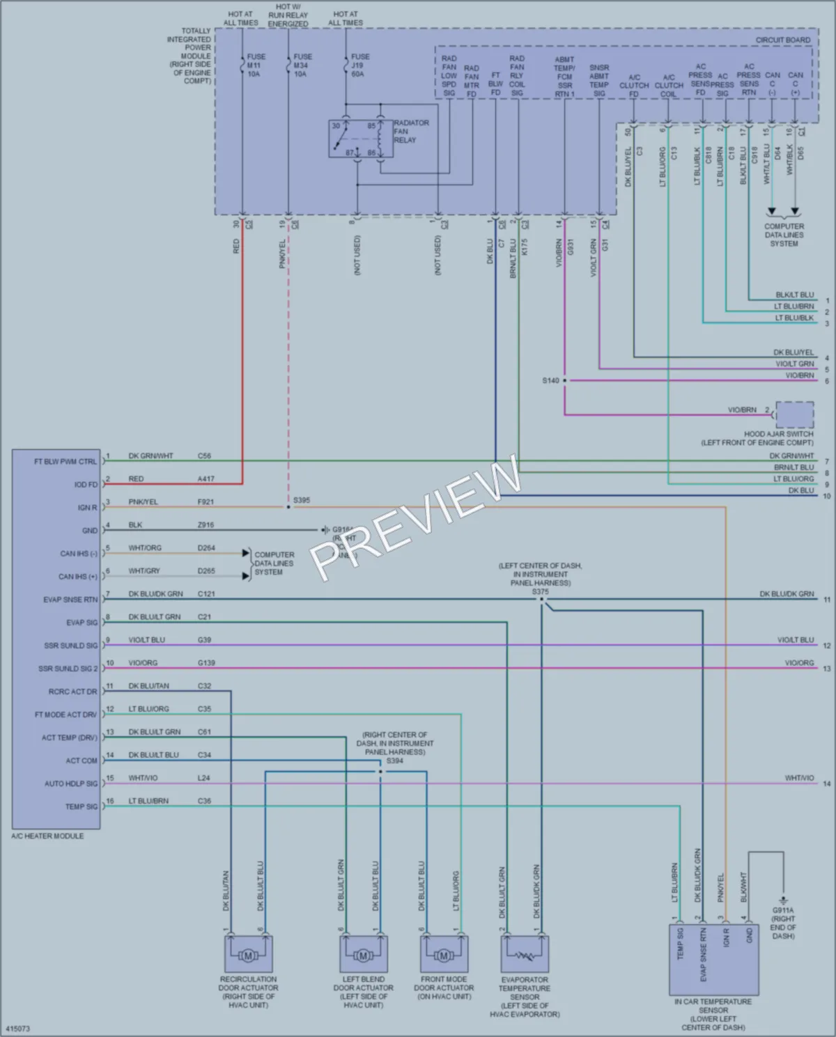 2013 Jeep Wrangler Air Conditioning wiring diagram preview