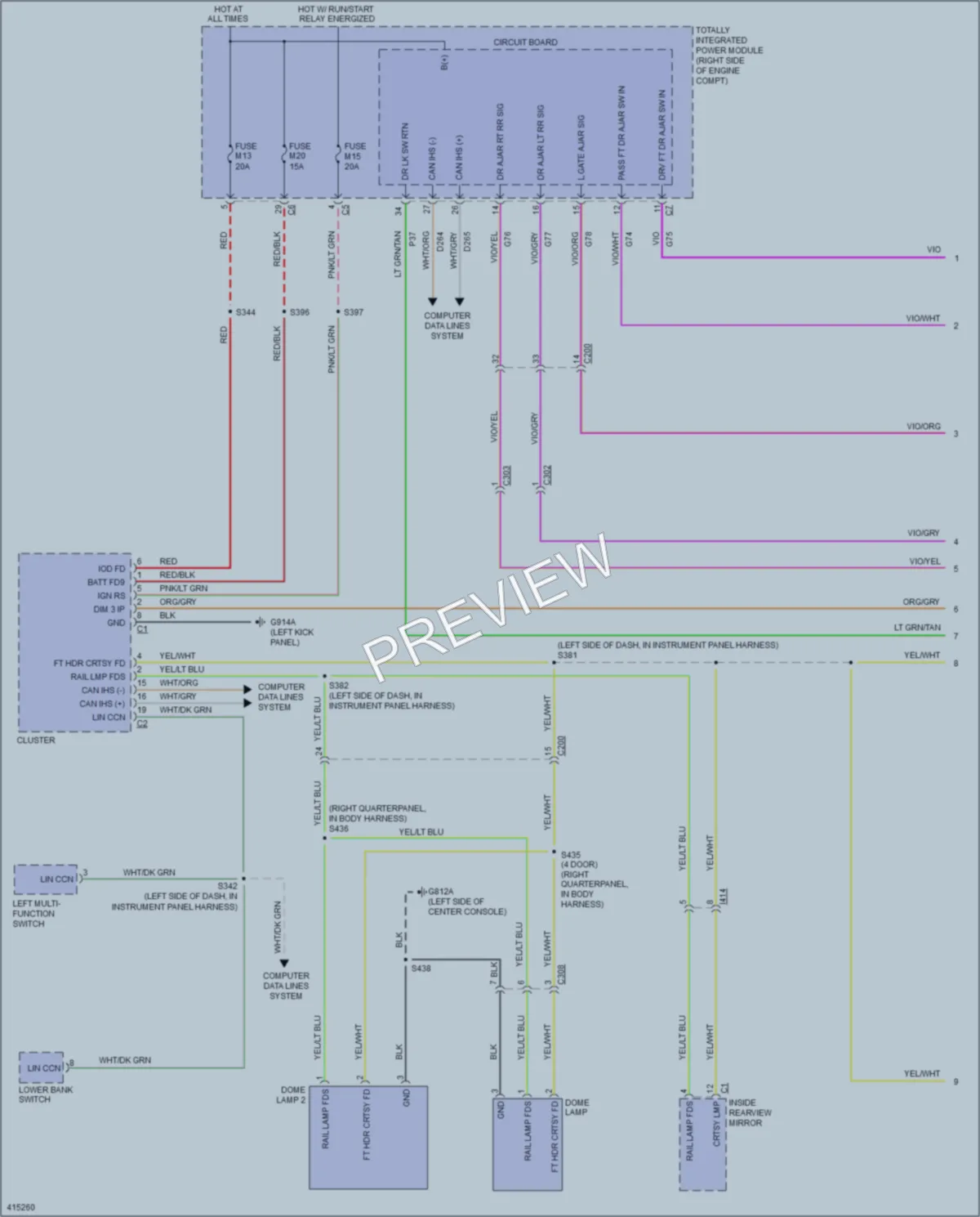 2013 Jeep Wrangler Interior Lights wiring diagram preview