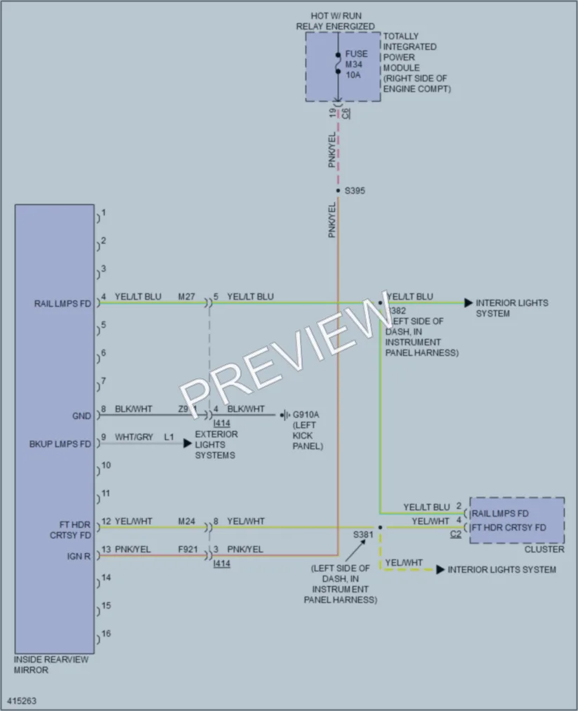 2013 Jeep Wrangler Power Mirrors wiring diagram preview