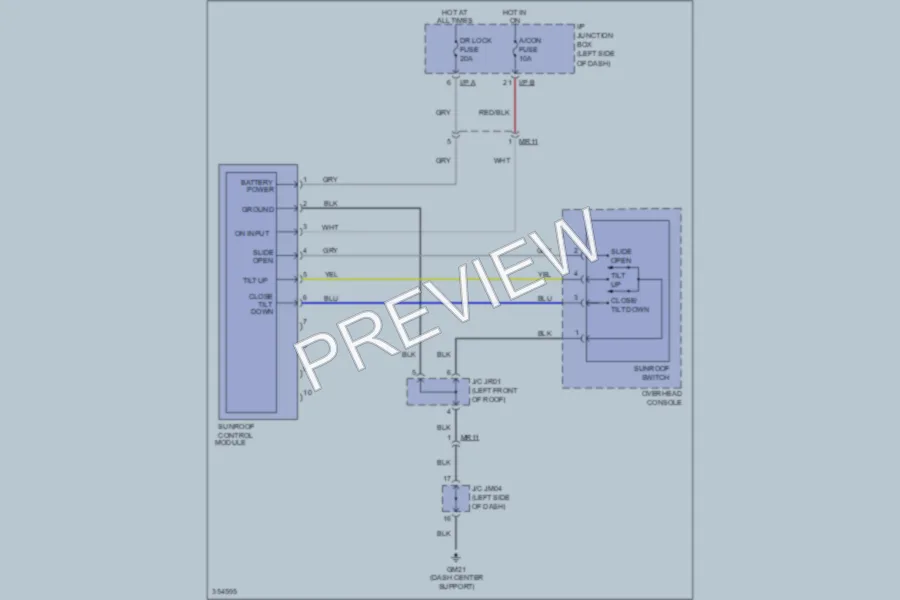 2013 Kia ForteKoup Power Top Sunroof wiring diagram preview