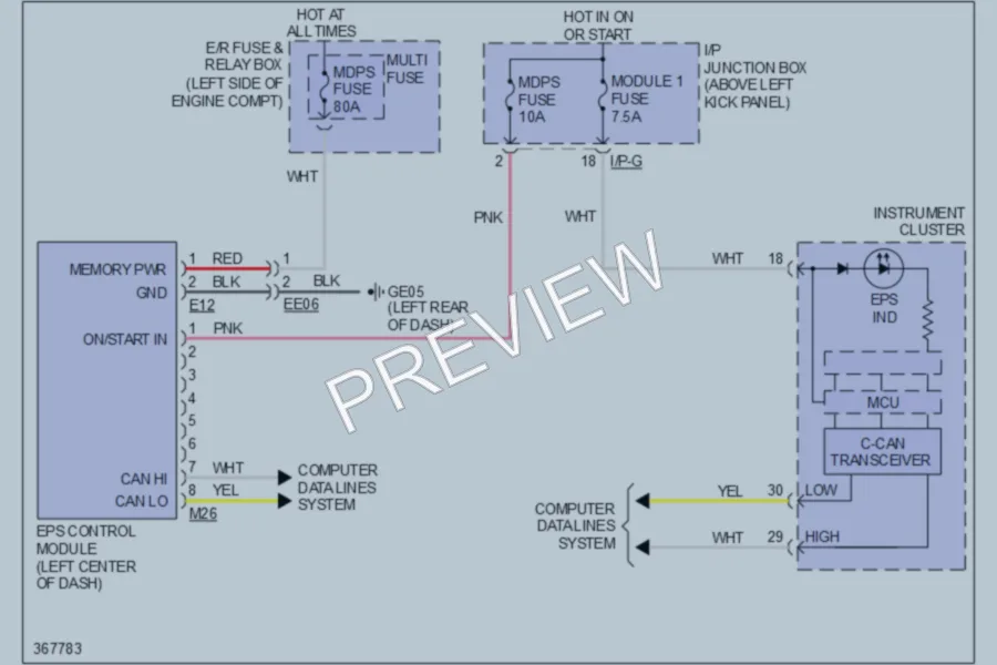 2013 Kia Optima Electronic Power Steering wiring diagram preview