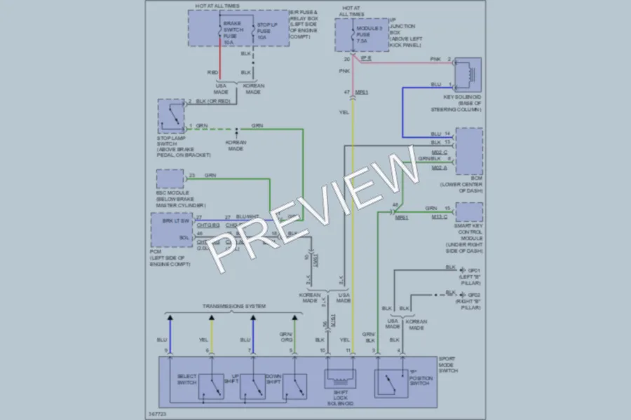 2013 Kia Optima Shift Interlock wiring diagram preview