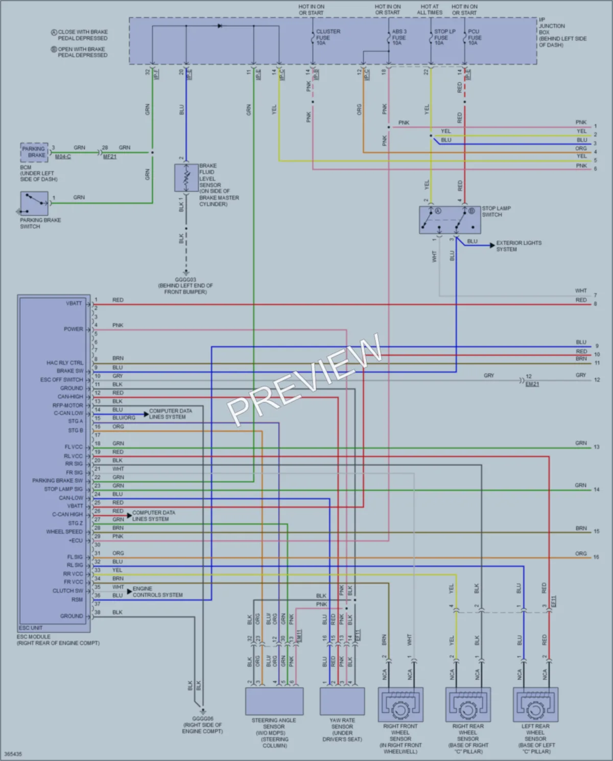 2013 Kia Rio Anti Lock Brakes wiring diagram preview