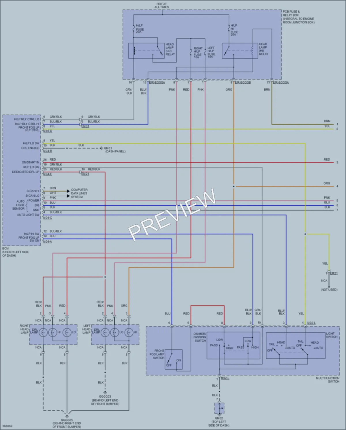 2013 Kia Rio Headlights wiring diagram preview