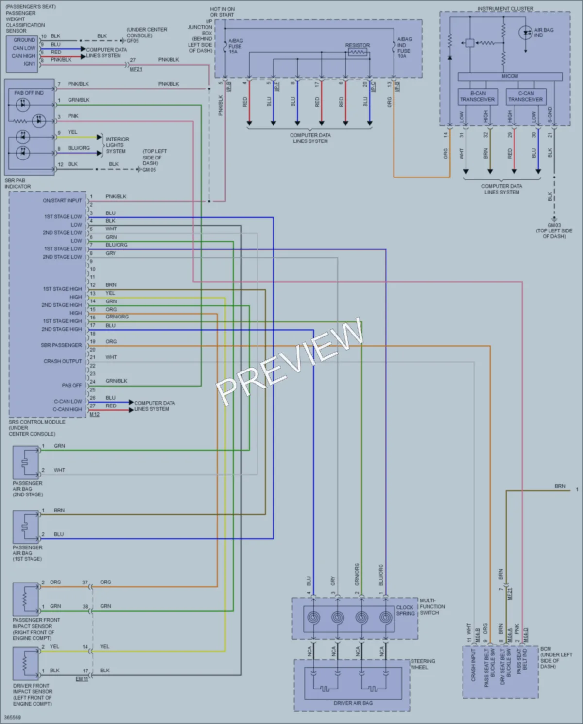 2013 Kia Rio5 Supplemental Restraints wiring diagram preview