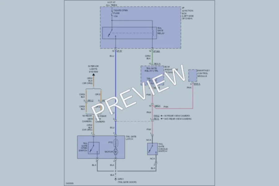 2013 Kia Soul Trunk Tailgate Fuel Door wiring diagram preview