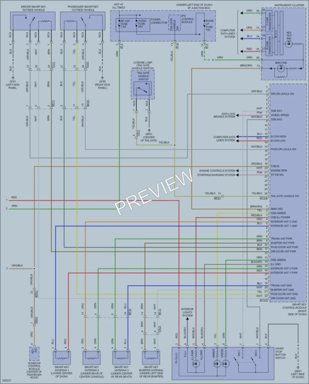 2013 Kia Sportage Anti Theft wiring diagram preview