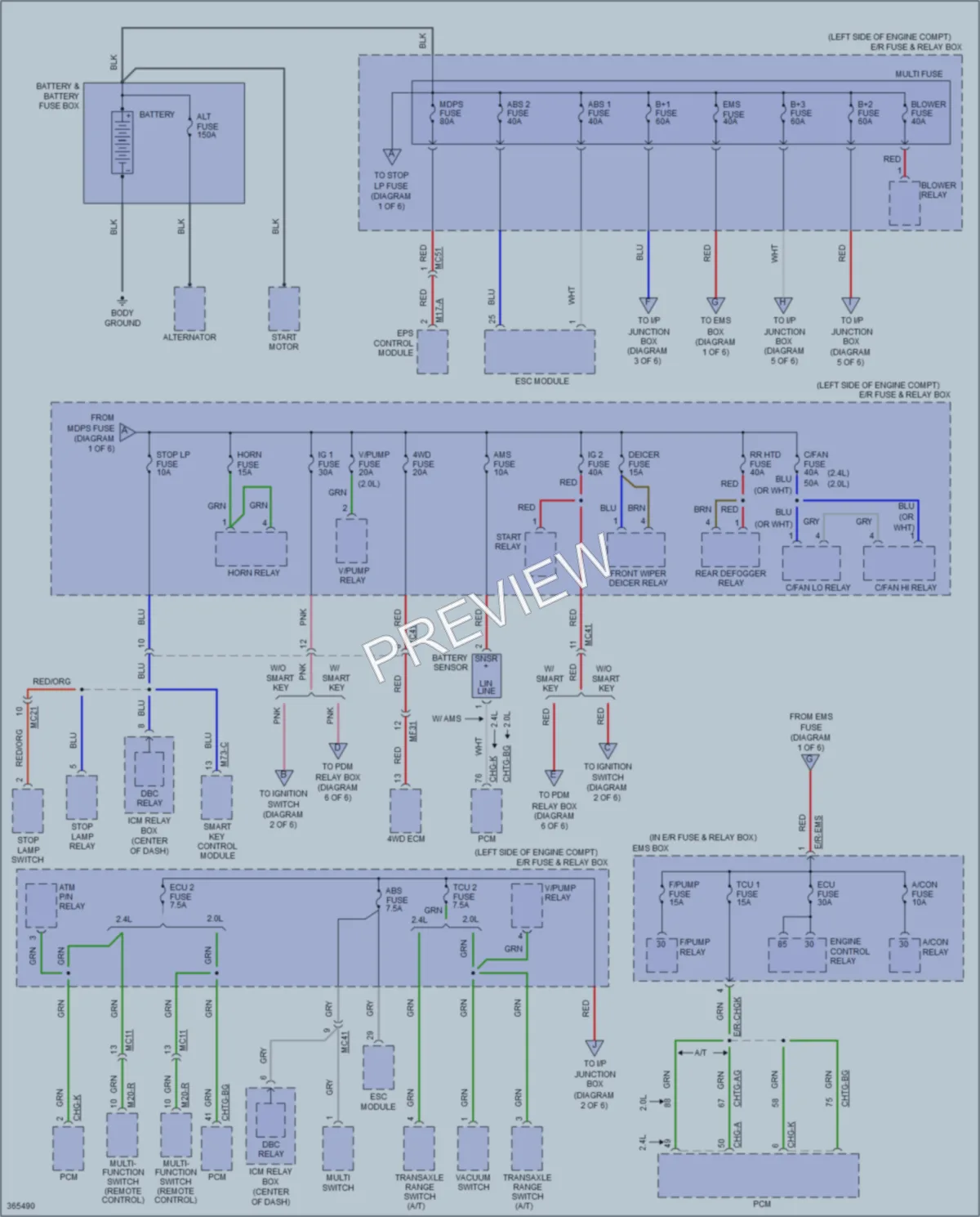 2013 Kia Sportage Power Distribution wiring diagram preview