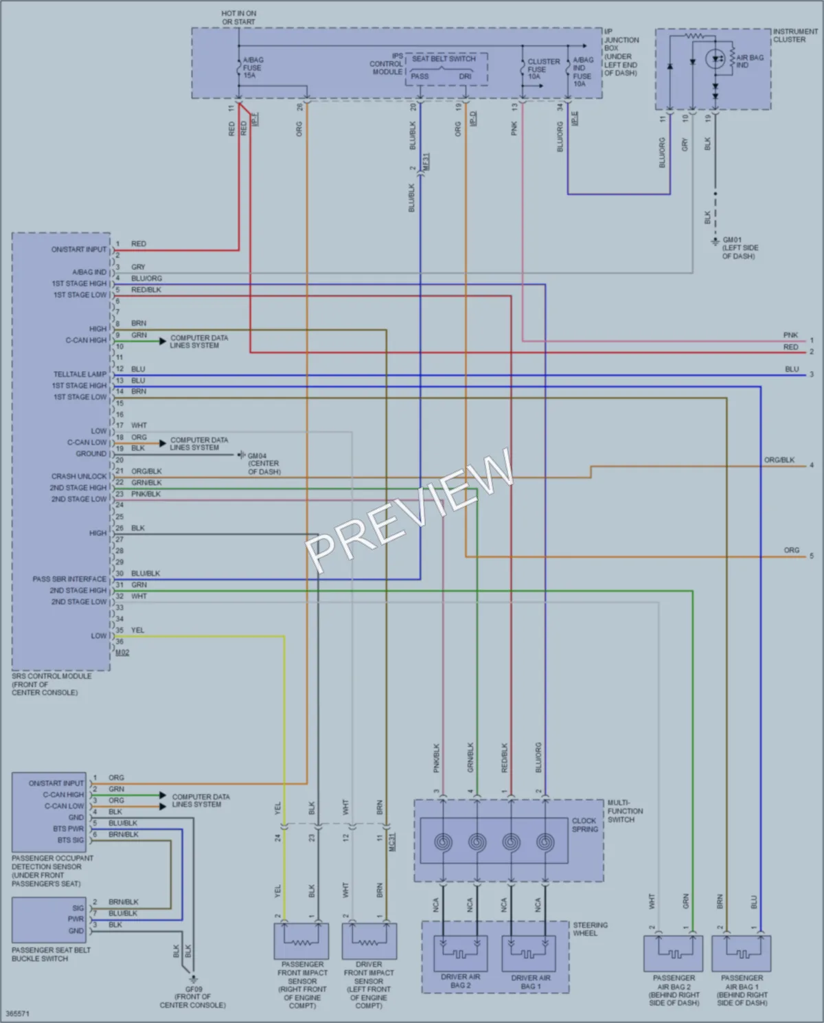 2013 Kia Sportage Supplemental Restraints wiring diagram preview
