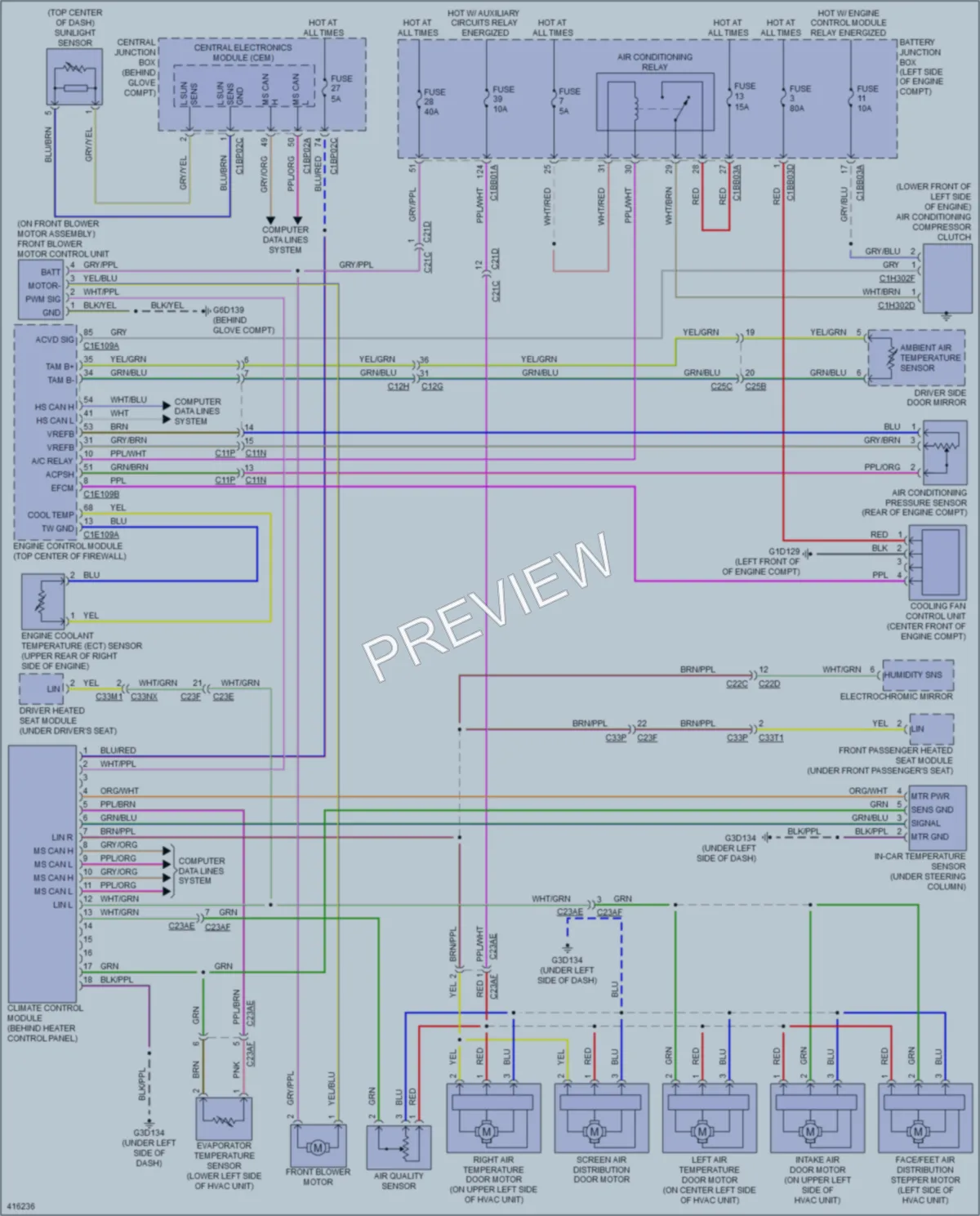 2013 LandRover LR2 Air Conditioning wiring diagram preview