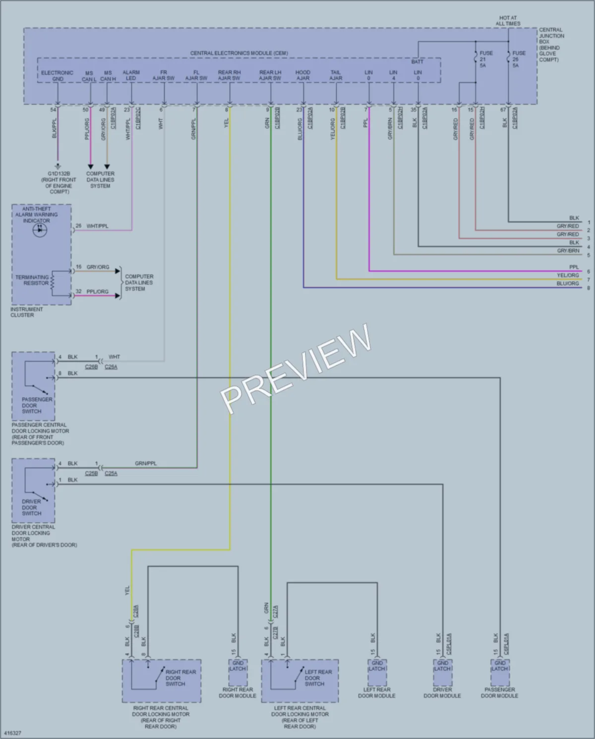 2013 LandRover LR2 Anti Theft wiring diagram preview
